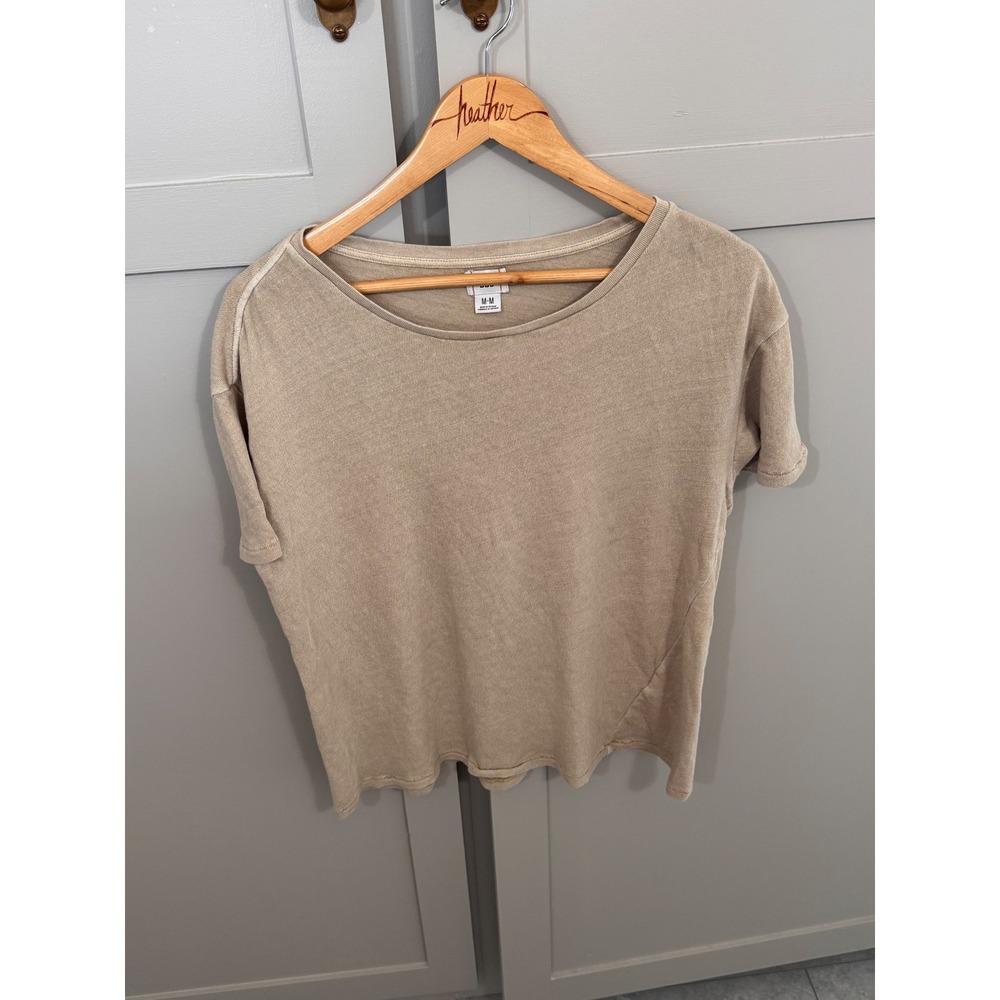 BDG Urban Outfitters Womens Tan Beige Knit Short Sleeve Boxy T-Shirt Size M